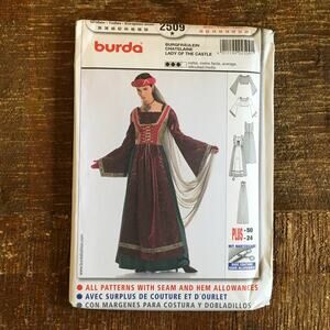 Burda Sewing Pattern 2509 Lady of the Castle Costume Renaissance 10-24 UNCUT